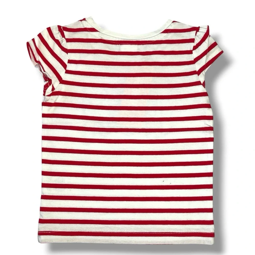 Gymboree‎ 2016 Red White & Cute Line Embroidered Sequins Top Girls Sz 12-18M New